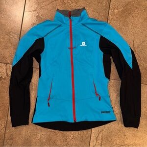 Salomon Women's Vibrant Blue and Black Ski Jacket